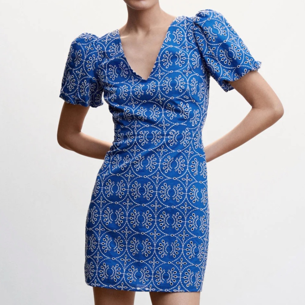 blue dress from mango
